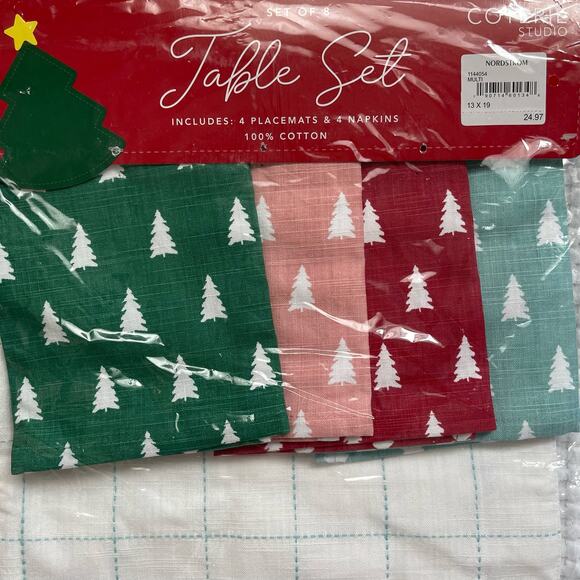 NWT Coterie Studio Holiday 8pc Placemats + Napkin Set - Picture 4 of 5